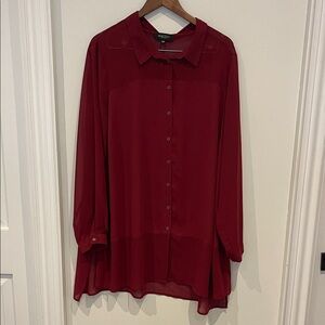 Michelstudio Deep Women’s Red Button Down Shirt